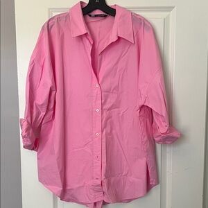 Zara Pink Button-Up Blouse